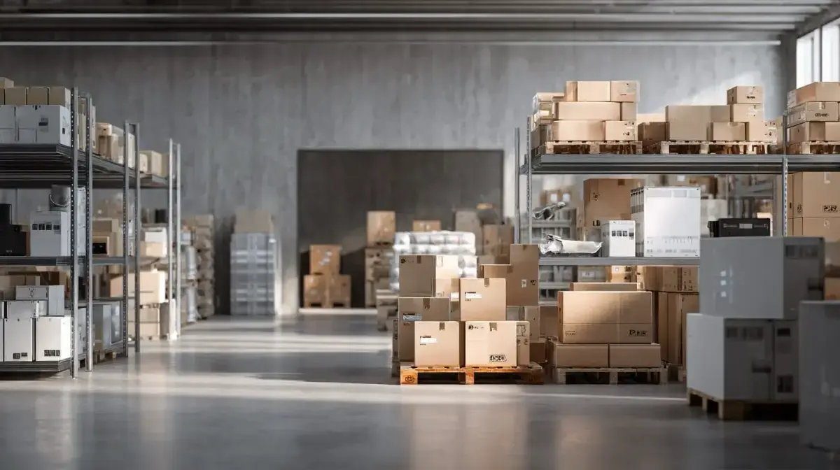 Anti-static packaged electronic components staged for B2B distribution through QFM