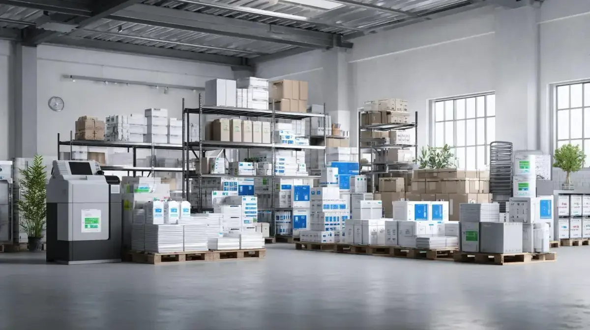 Office furniture and fit-out freight loaded for commercial install coordinated by QFM