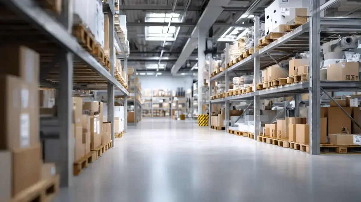 Palletised retail stock staged for chain replenishment and ecommerce fulfilment through QFM's carrier network