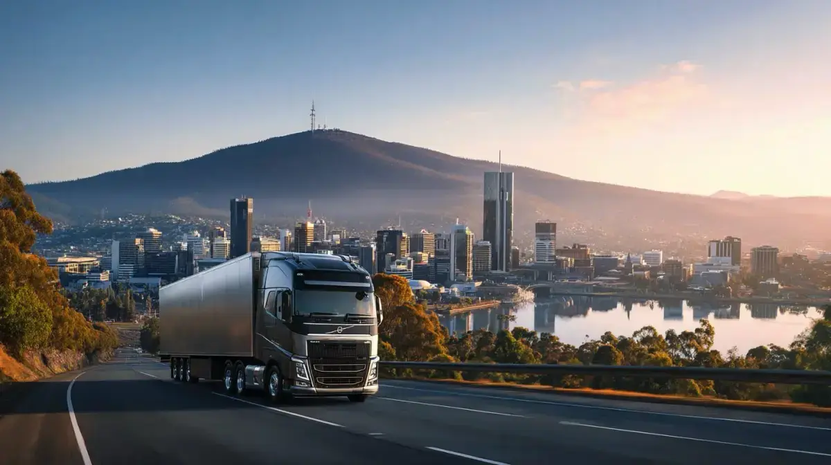 Derwent Park Hobart industrial freight pickup coordinated by QFM along the Brooker Highway corridor