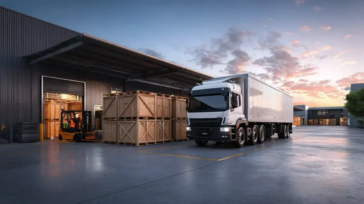 Oversized industrial crates secured for interstate transport through QFM's carrier network