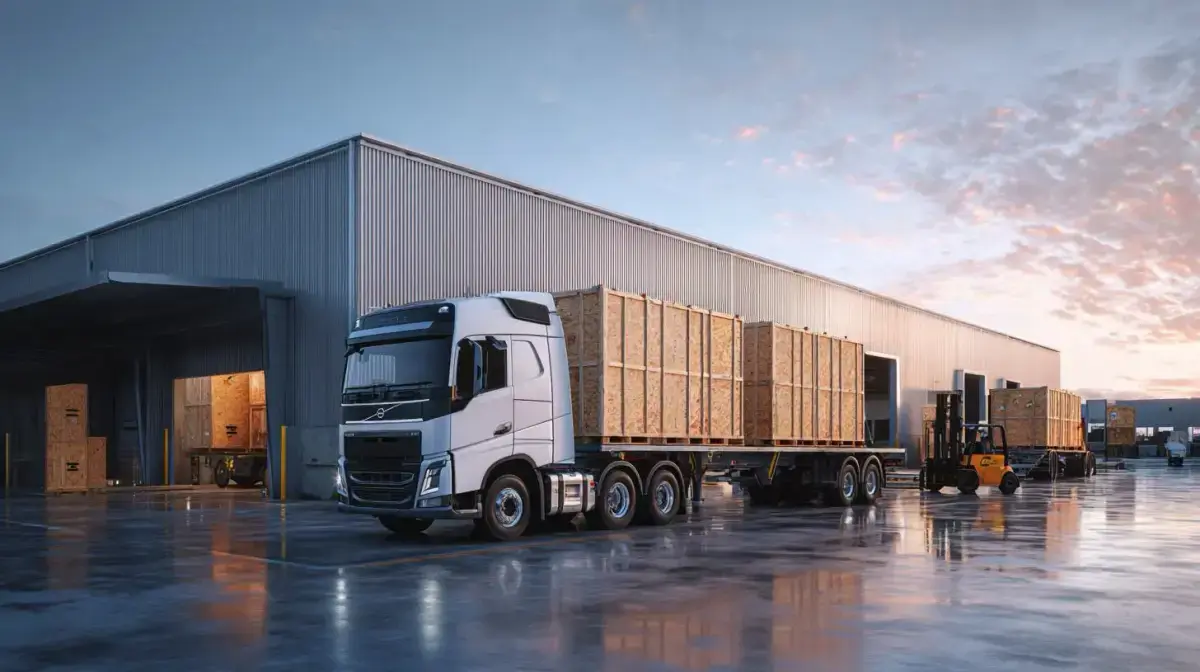 Timber and plastic crates prepared for industrial freight across Australia, coordinated by QFM